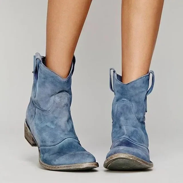 Daniela | Botins Cowboy de Camurça Mulher Cano Médio