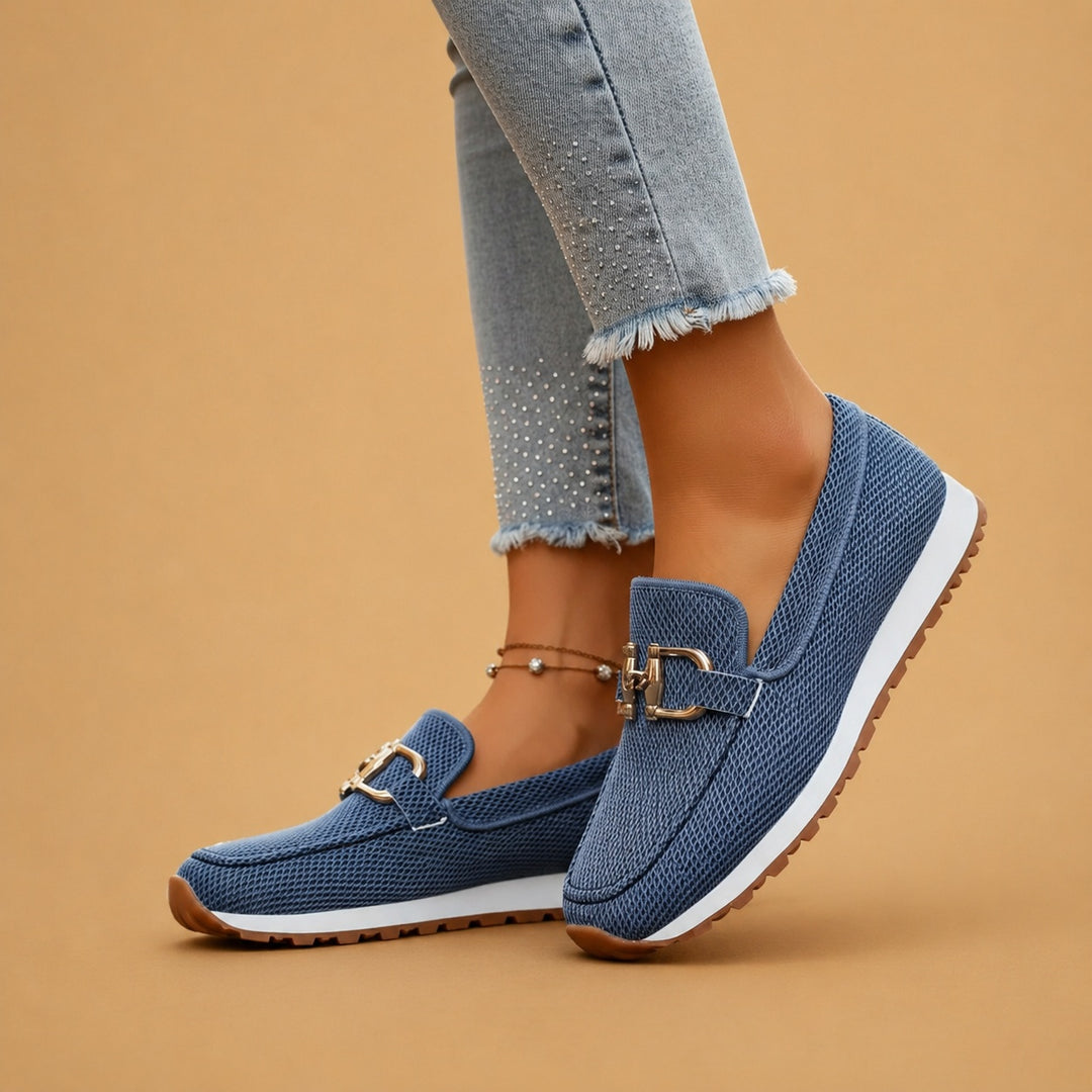 Daniela | Mocassins Ortopédicos Mulher Fivela Dourada