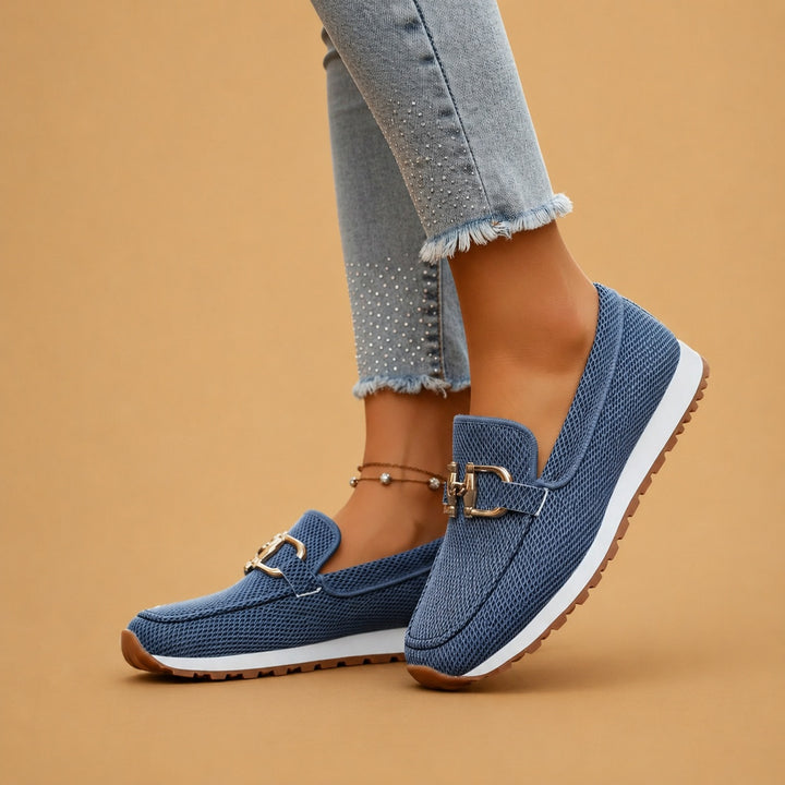 Daniela | Mocassins Ortopédicos Mulher Fivela Dourada