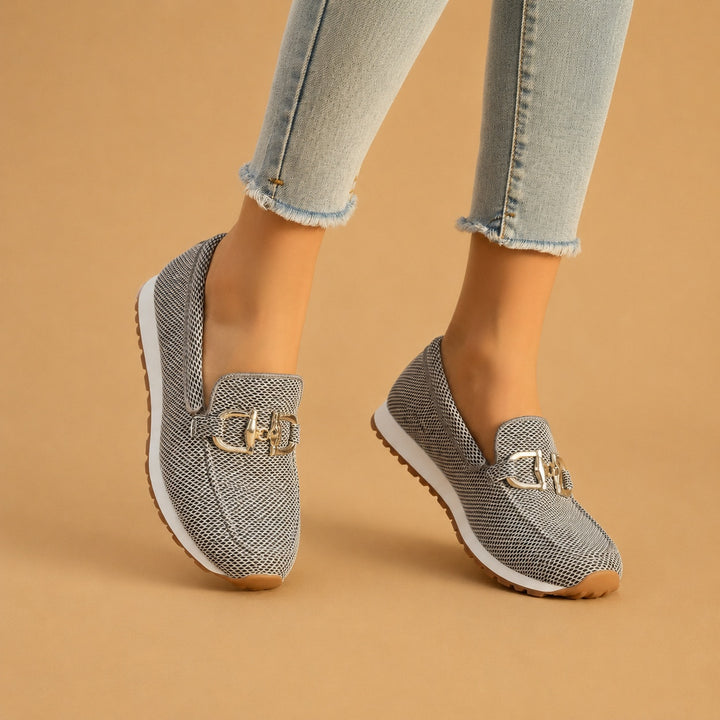 Daniela | Mocassins Ortopédicos Mulher Fivela Dourada