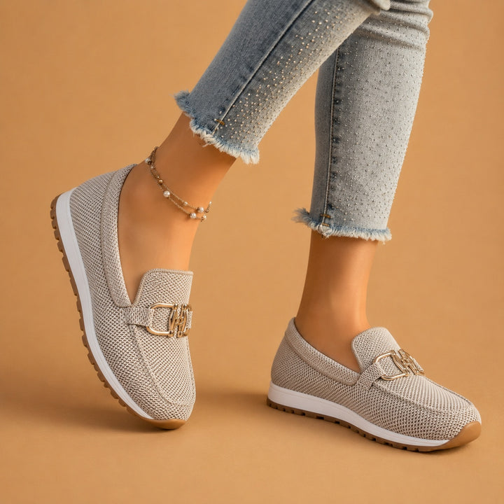 Daniela | Mocassins Ortopédicos Mulher Fivela Dourada