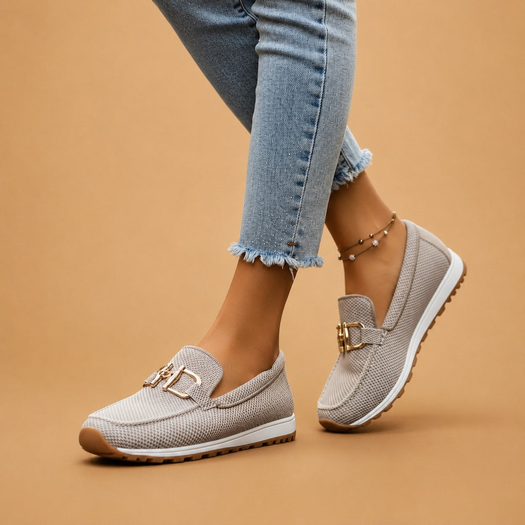 Daniela | Mocassins Ortopédicos Mulher Fivela Dourada