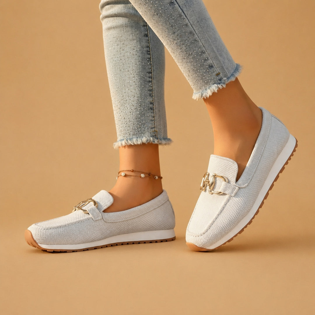 Daniela | Mocassins Ortopédicos Mulher Fivela Dourada