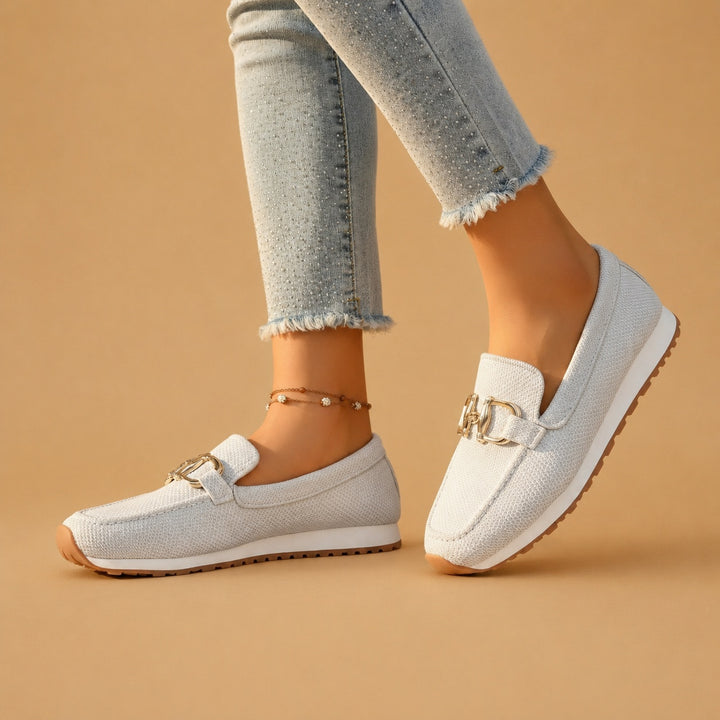 Daniela | Mocassins Ortopédicos Mulher Fivela Dourada
