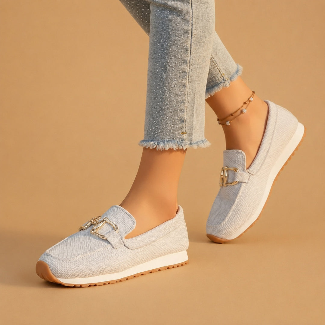 Daniela | Mocassins Ortopédicos Mulher Fivela Dourada