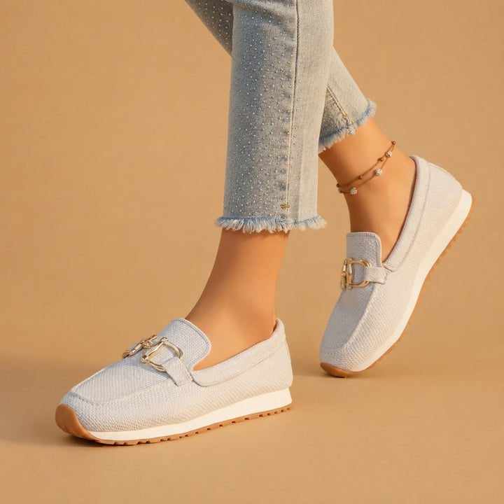 Daniela | Mocassins Ortopédicos Mulher Fivela Dourada