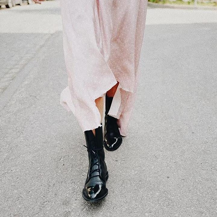 Diana | Botas Militares de Couro Mulher com Atacadores