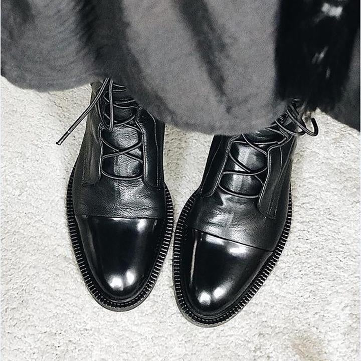 Diana | Botas Militares de Couro Mulher com Atacadores