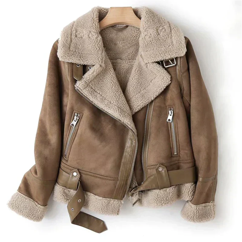 Diana | Casaco Couro Mulher Biker Forro Sherpa