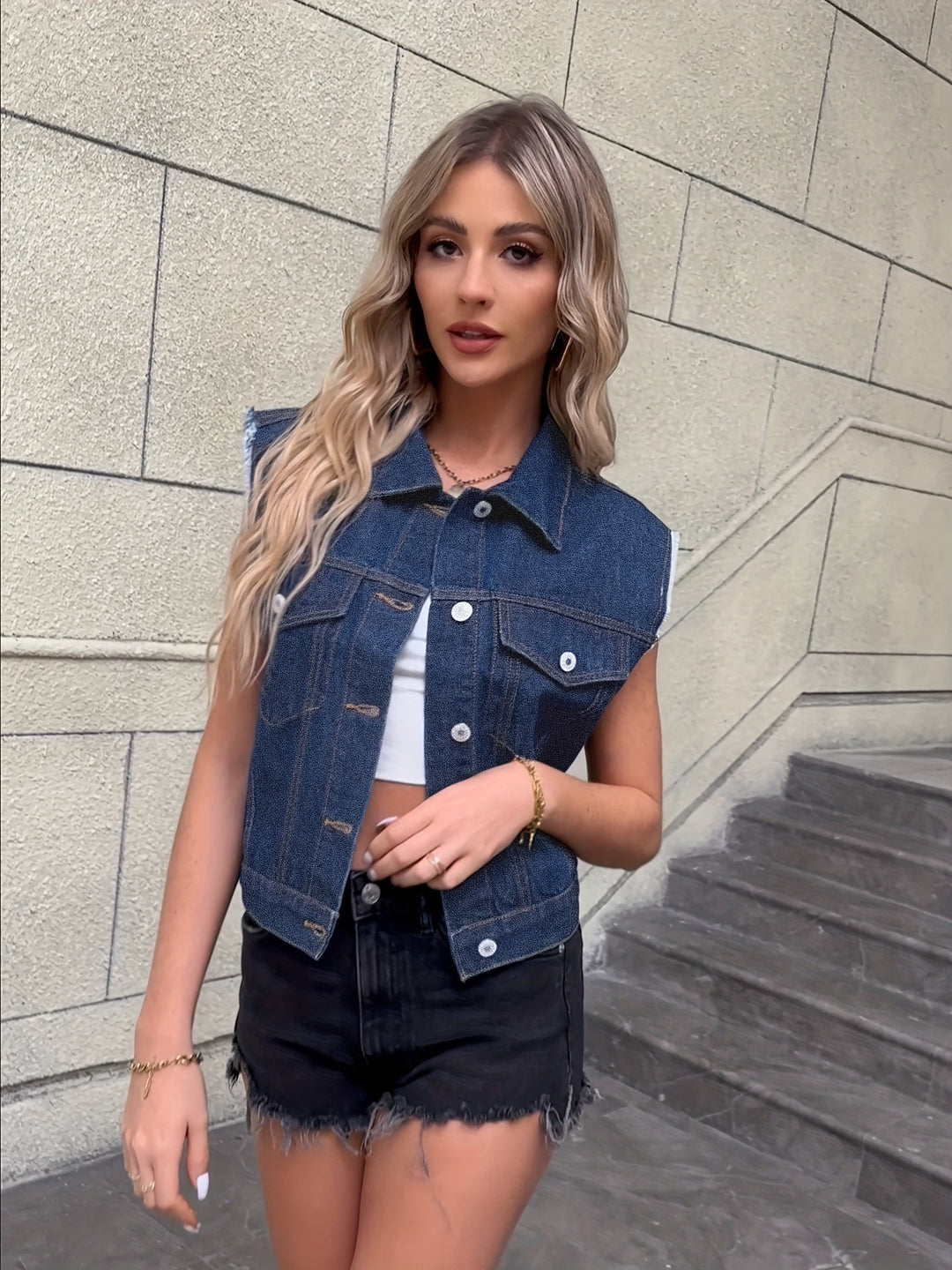 Diana | Colete de Ganga Sem Mangas Mulher com Bolsos