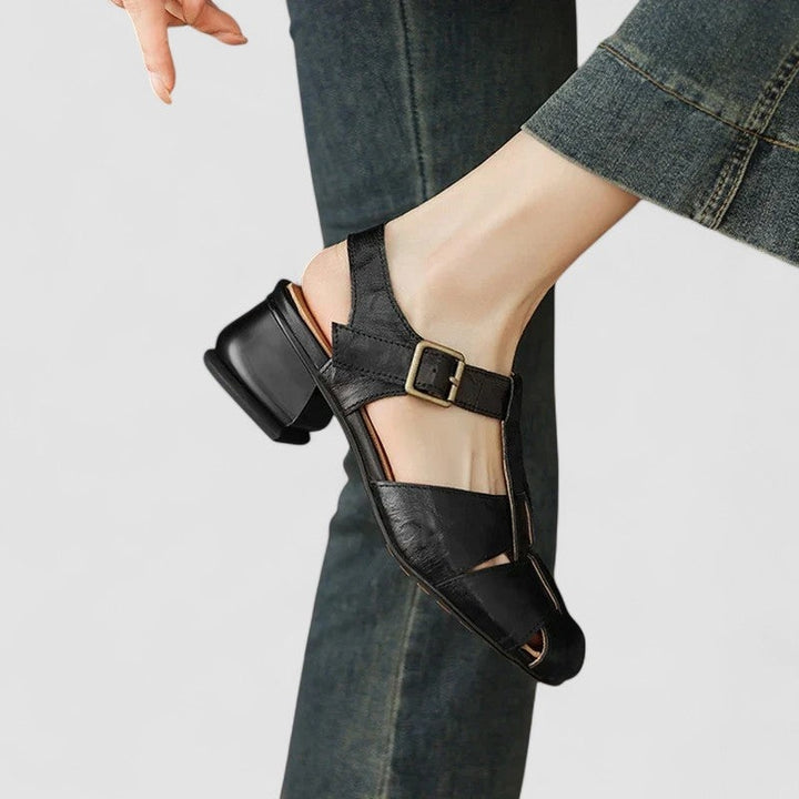 Diana | Sapatos Mary Jane Mulher Salto Bloco Tiras Entrelaçadas
