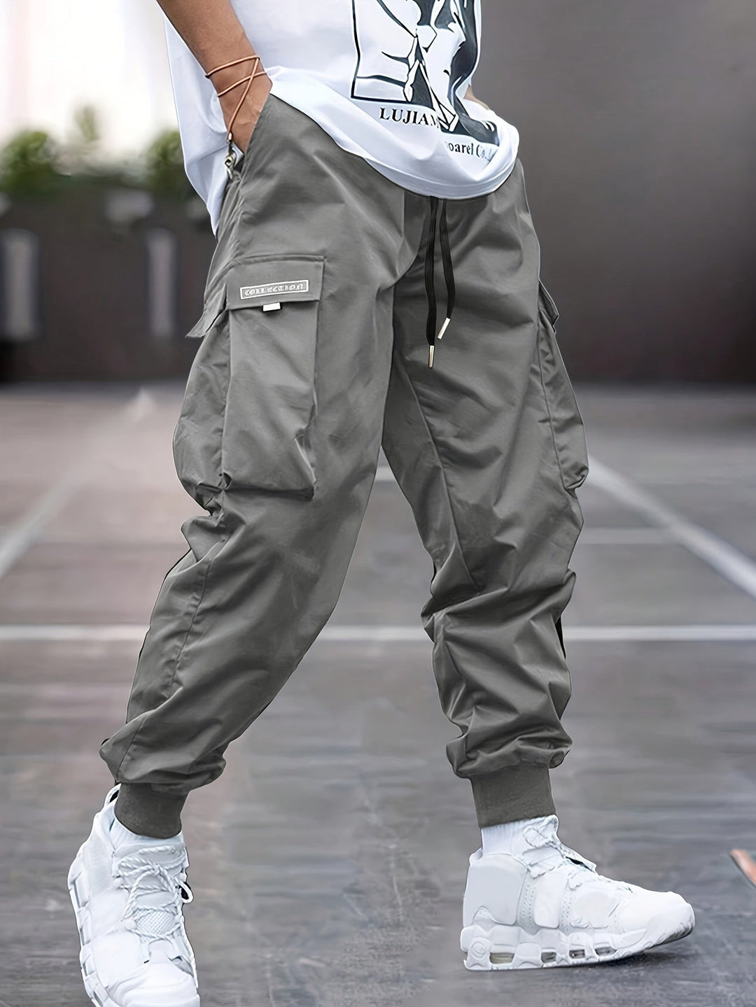 Dinis | Calças Cargo Homem Jogger com Bolsos Laterais