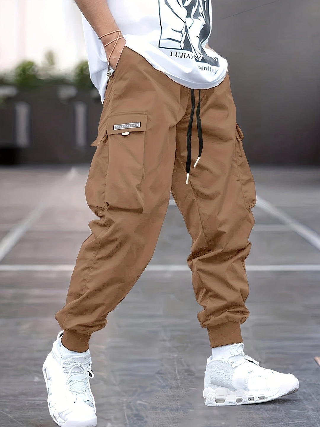 Dinis | Calças Cargo Homem Jogger com Bolsos Laterais