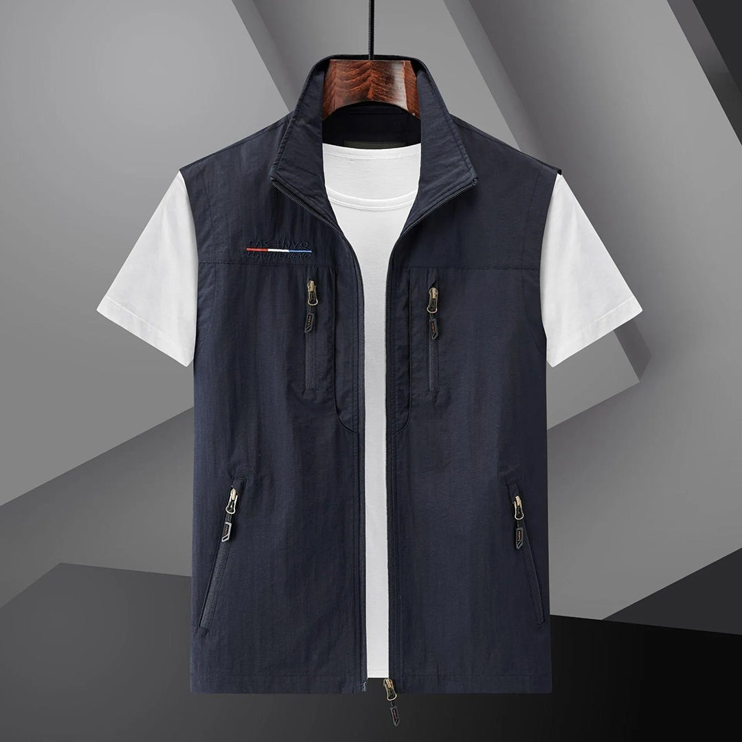 Dinis | Colete Homem Multipockets com Fecho Zíper