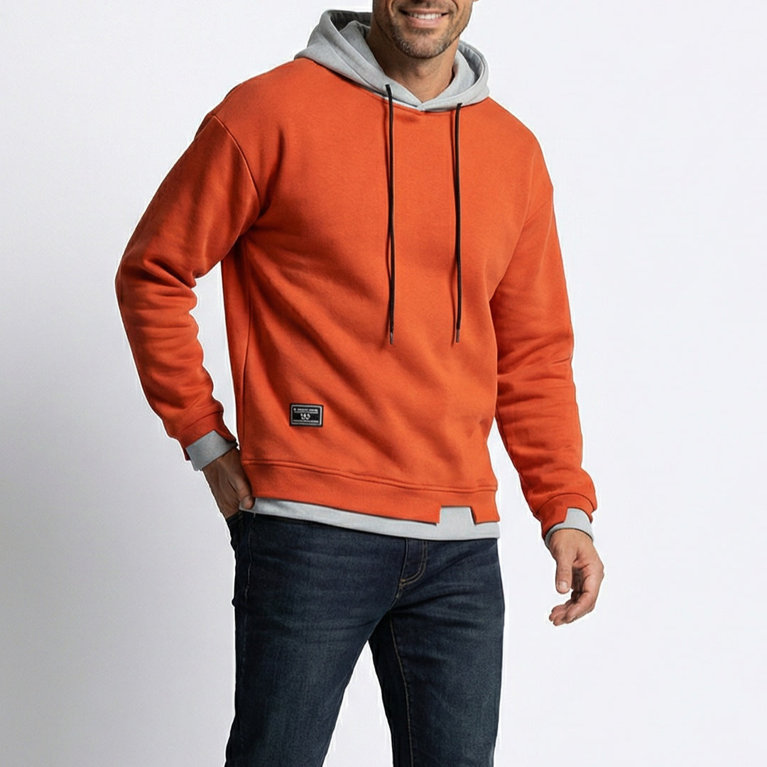 Diogo | Hoodie Bicolor Homem com Capuz Fleece