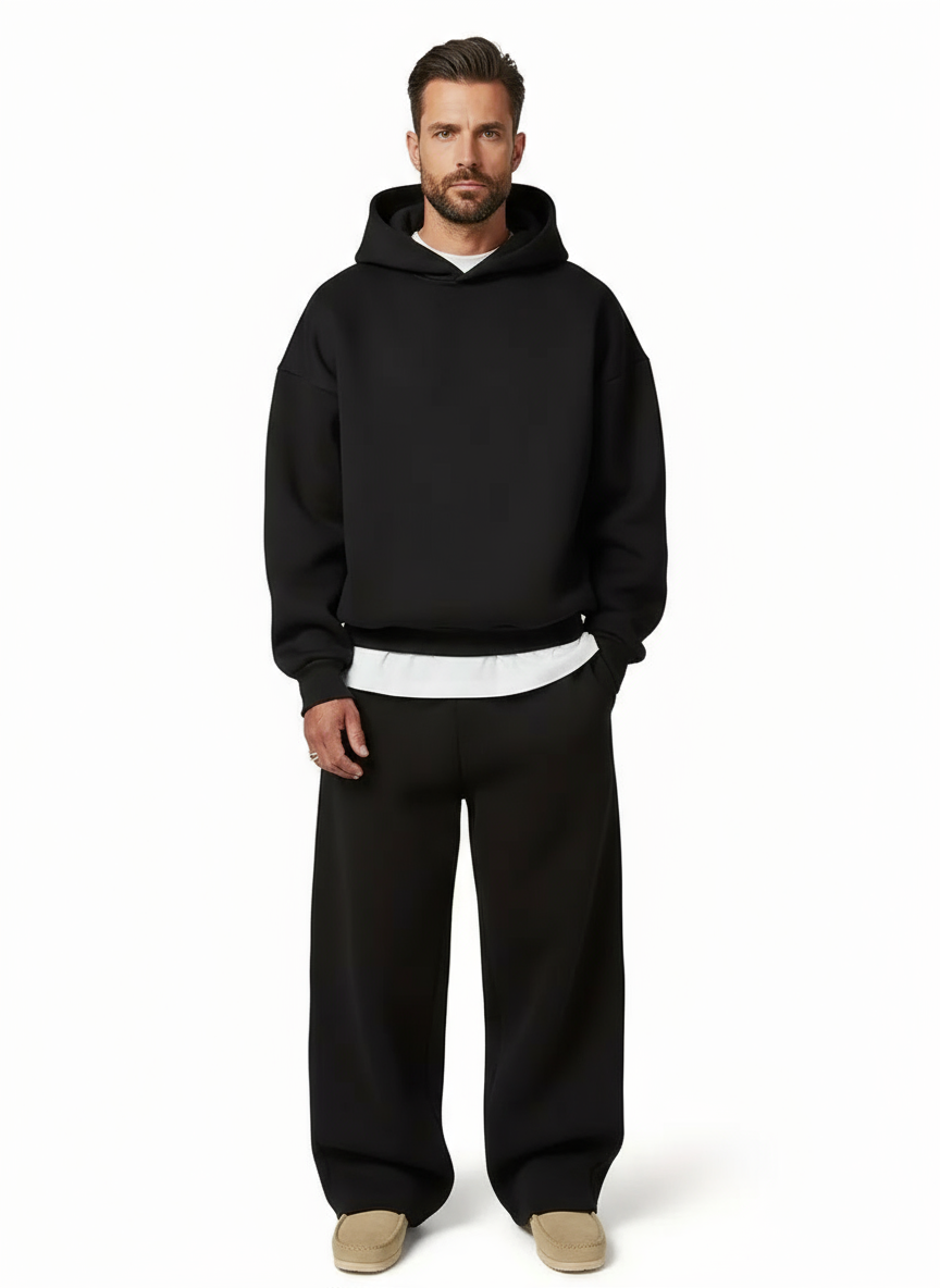 Duarte | Conjunto Treino Homem Hoodie com Capuz Calças Perna Larga