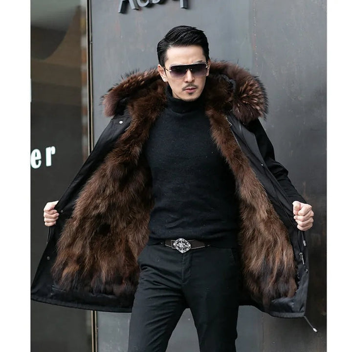Duarte | Parka Homem Forrada pelo Interior com Gola de Pelo