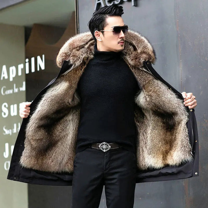 Duarte | Parka Homem Forrada pelo Interior com Gola de Pelo