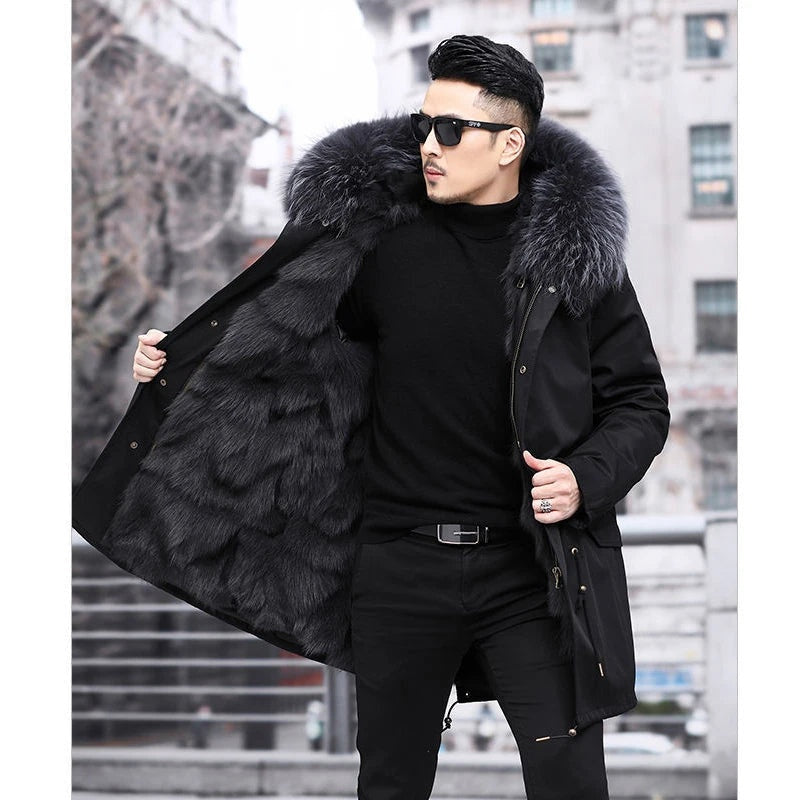 Duarte | Parka Homem Forrada pelo Interior com Gola de Pelo