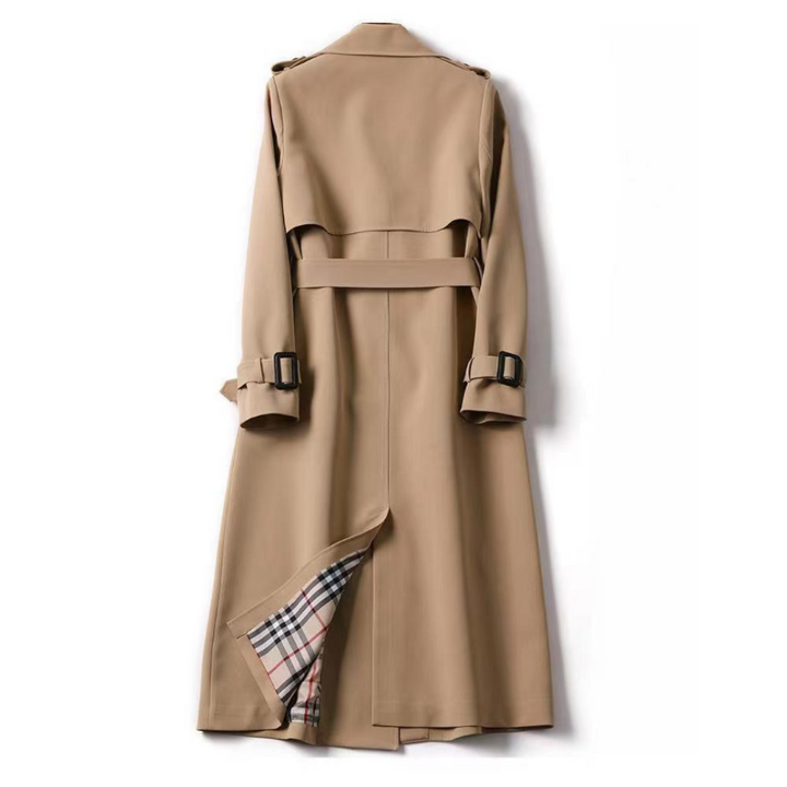 Dulce | Trench Coat Comprido Mulher Cinto e Forro Xadrez