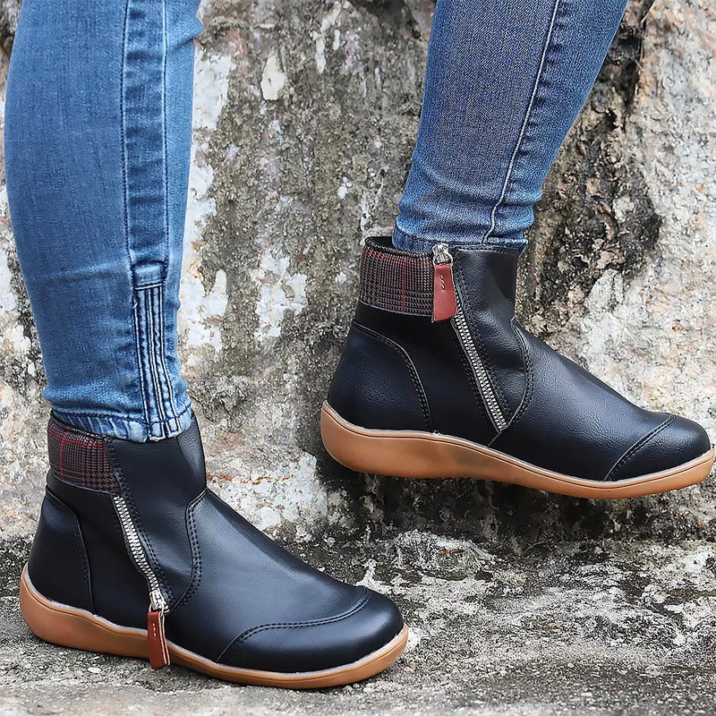 Elisabete | Botins Mulher Fecho Lateral Sola Plana
