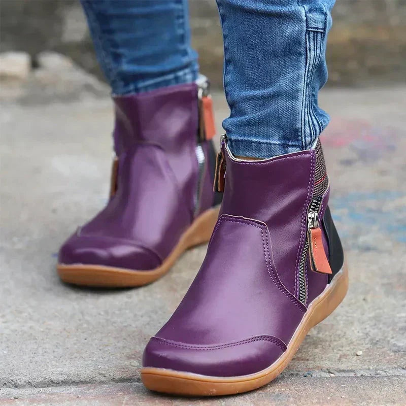 Elisabete | Botins Mulher Fecho Lateral Sola Plana