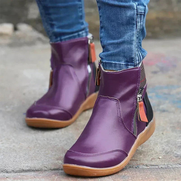 Elisabete | Botins Mulher Fecho Lateral Sola Plana