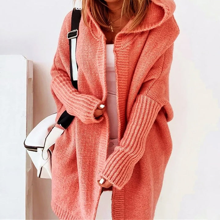 Elsa | Casaco de Malha com Capuz Mulher Oversize Comprido