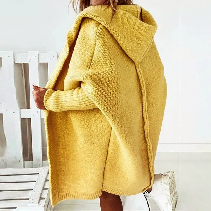 Elsa | Casaco de Malha com Capuz Mulher Oversize Comprido