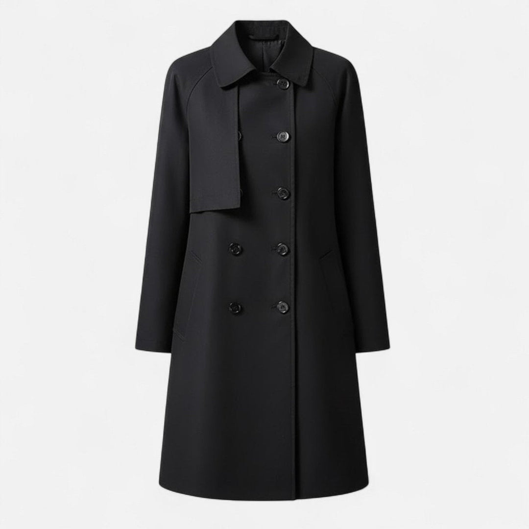 Elsa | Gabardina Midi de Mistura de Lã Mulher Botões Duplos