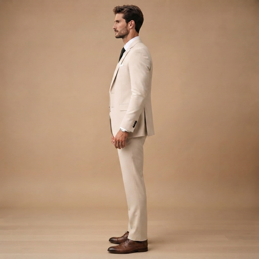 Fato de 3 Peças Slim Fit Homem Casamento Blazer Colete Calças