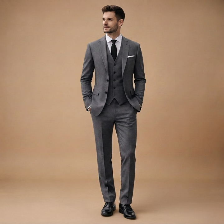 Fato de 3 Peças Slim Fit Homem Casamento Blazer Colete Calças