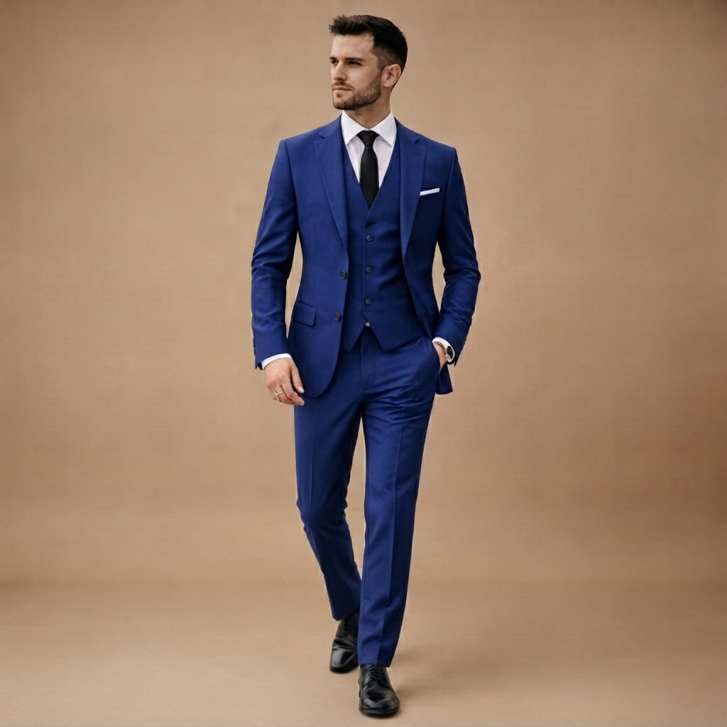 Fato de 3 Peças Slim Fit Homem Casamento Blazer Colete Calças