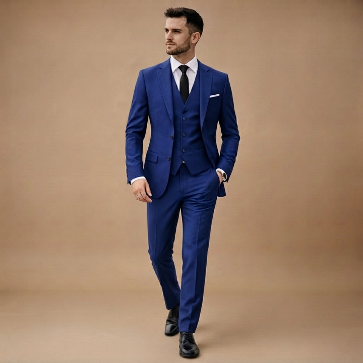 Fato de 3 Peças Slim Fit Homem Casamento Blazer Colete Calças