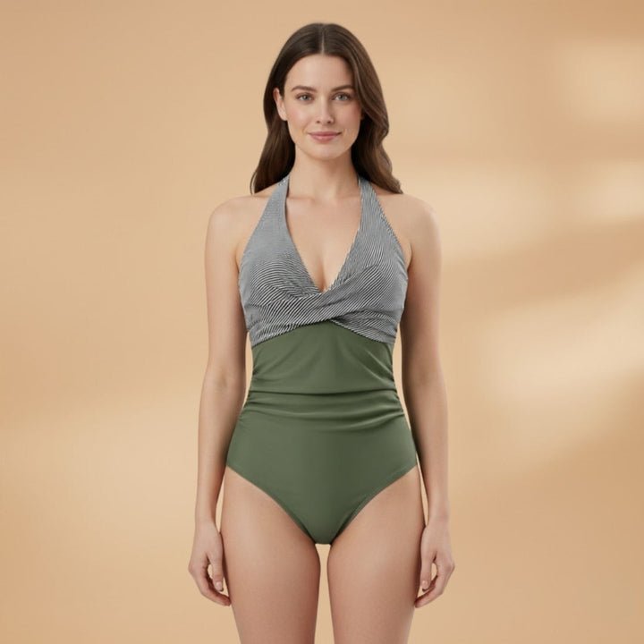 Cláudia | Fato de Banho Inteiro Halter Mulher Cintura Alta