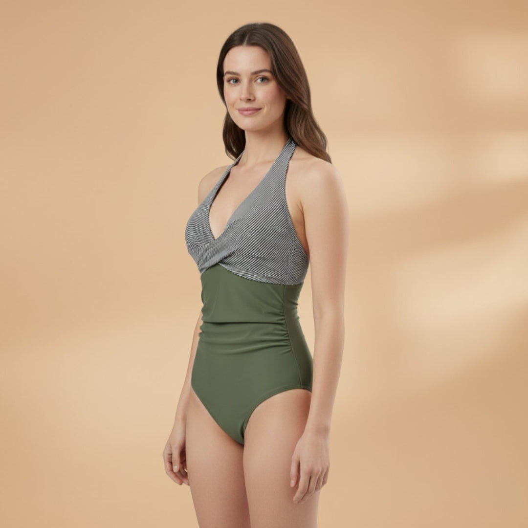 Cláudia | Fato de Banho Inteiro Halter Mulher Cintura Alta
