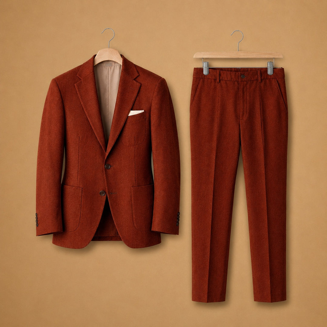 Fato de Duas Peças Homem Corte Ajustado Elegante