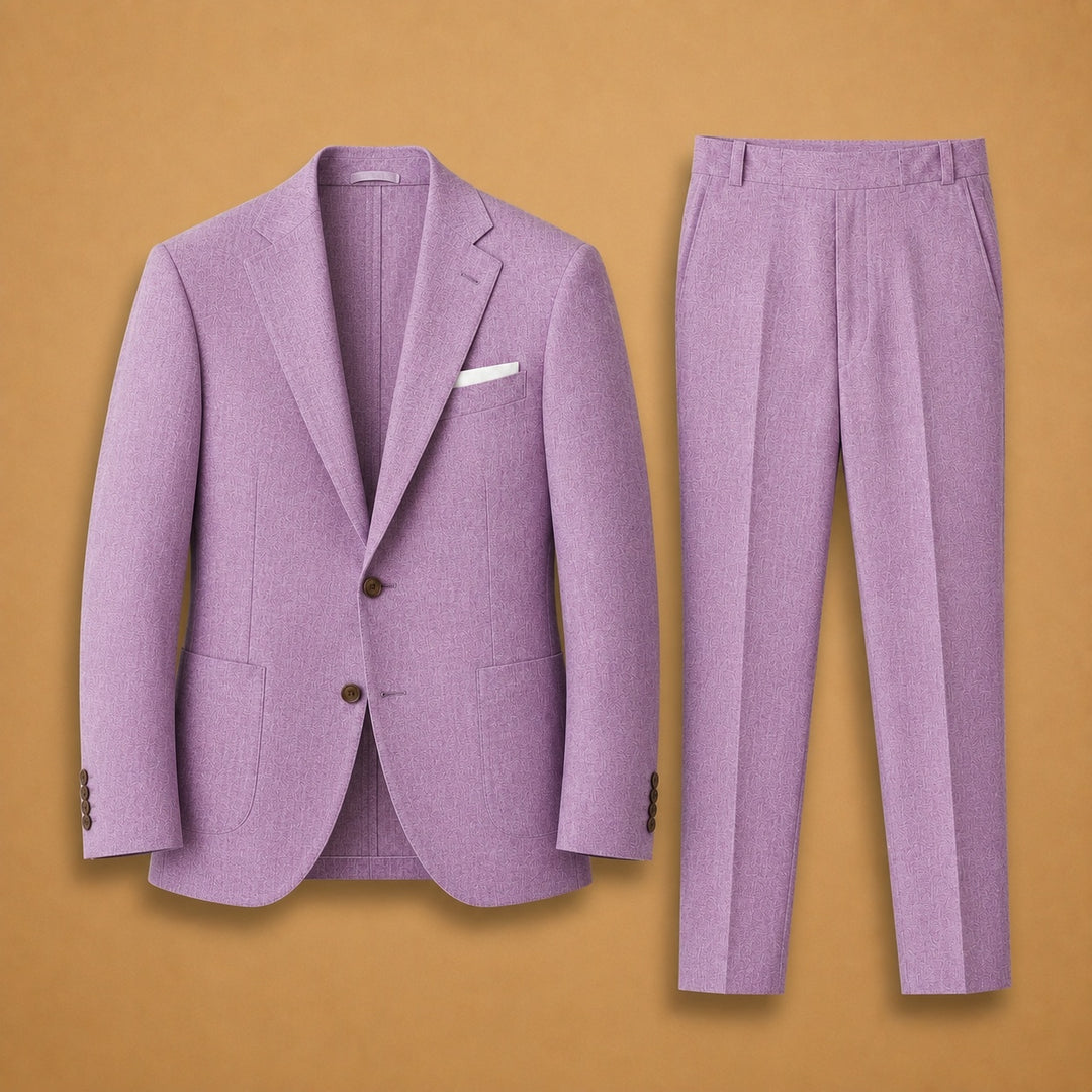 Fato de Duas Peças Homem Corte Ajustado Elegante