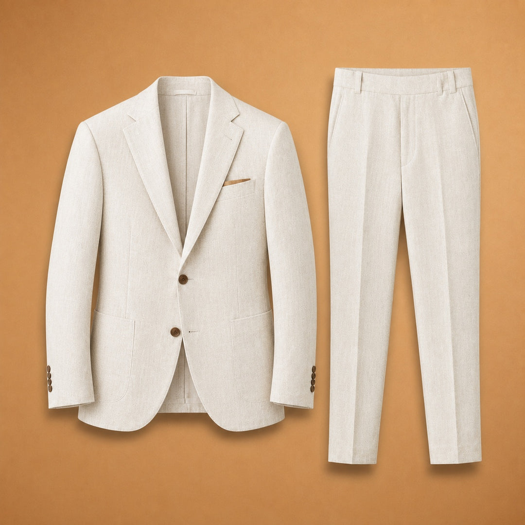 Fato de Duas Peças Homem Corte Ajustado Elegante