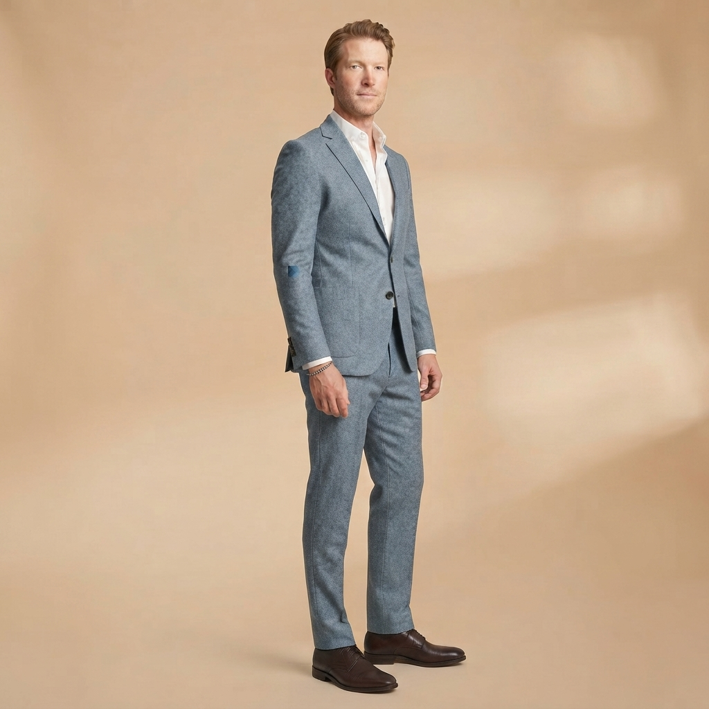 Fato de Duas Peças Homem Corte Ajustado Elegante