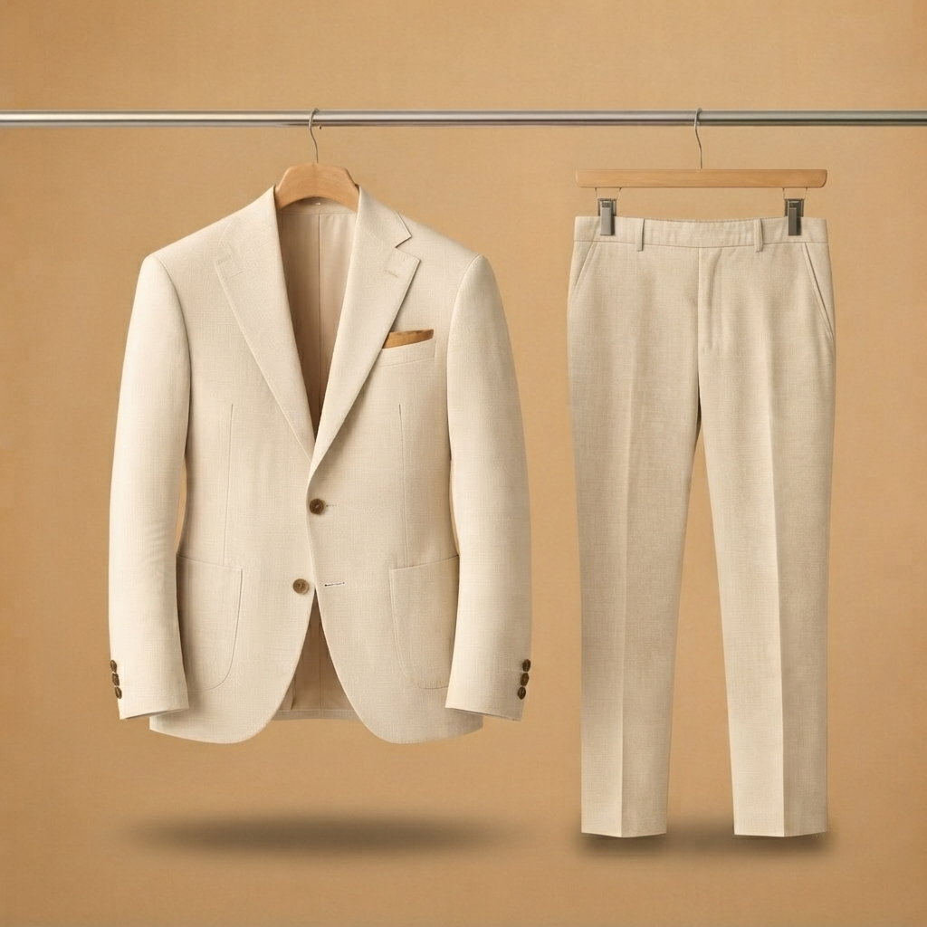 Fato de Duas Peças Homem Corte Ajustado Elegante
