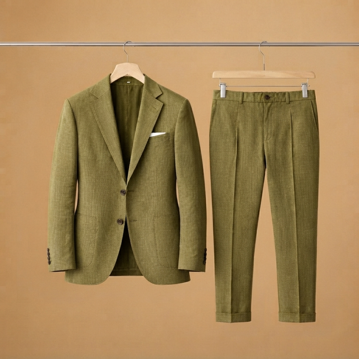 Fato de Duas Peças Homem Corte Ajustado Elegante