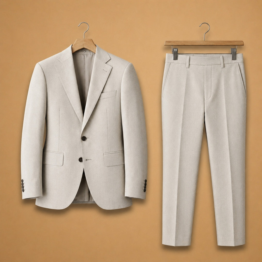 Fato de Duas Peças Homem Corte Ajustado Elegante