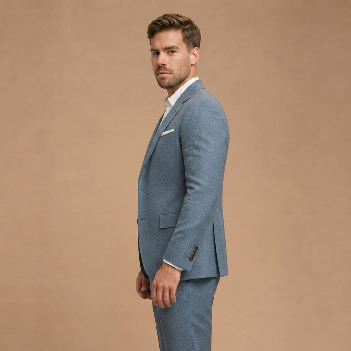 Fato de Linho Slim Fit Homem Blazer e Calças Conjunto