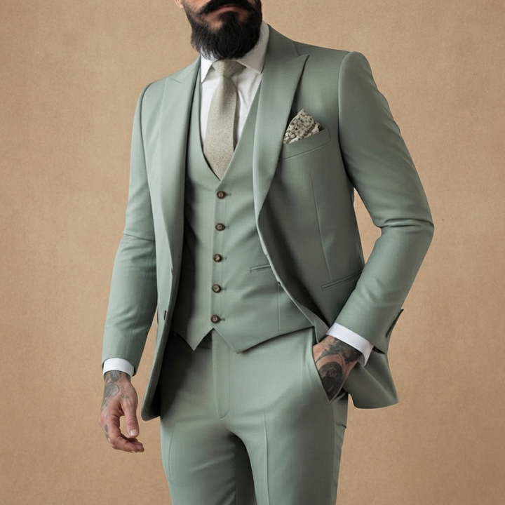 Fato de Três Peças Homem Slim Fit com Colete