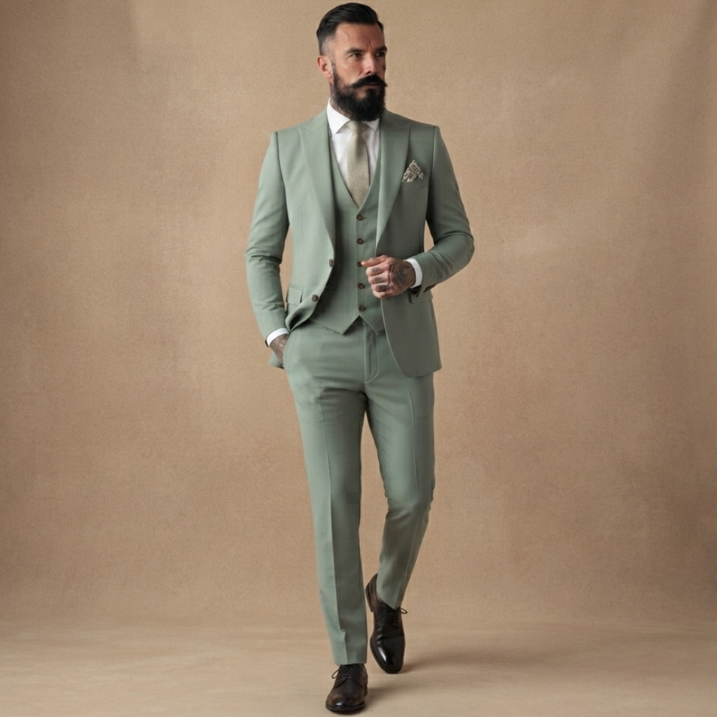 Fato de Três Peças Homem Slim Fit com Colete