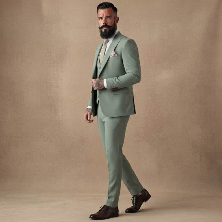 Fato de Três Peças Homem Slim Fit com Colete