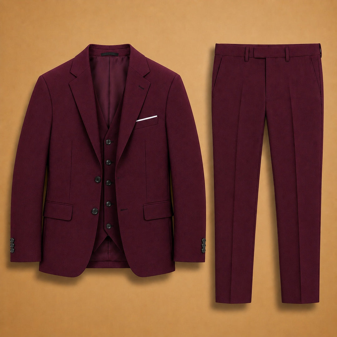 Fato de Três Peças Slim Fit Homem Casamento
