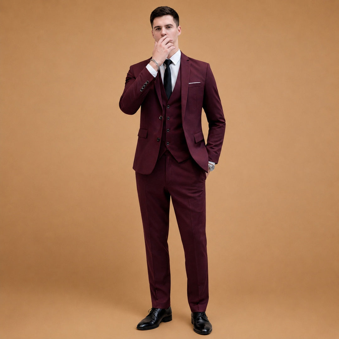Fato de Três Peças Slim Fit Homem Casamento