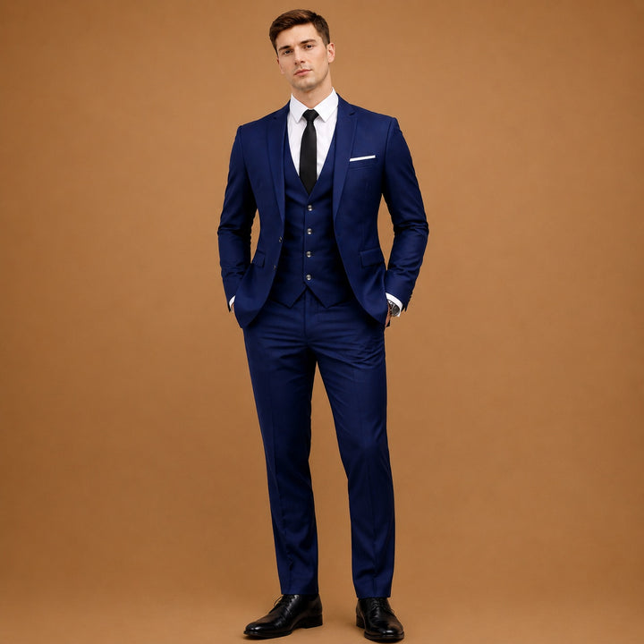 Fato de Três Peças Slim Fit Homem Casamento